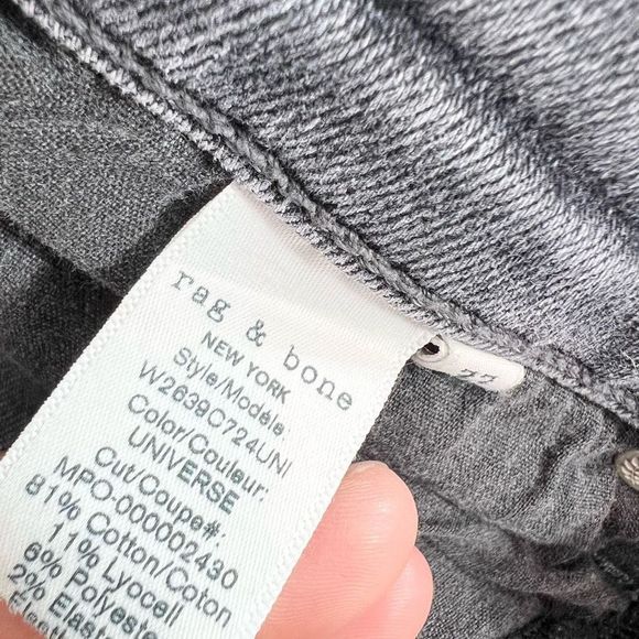 Rag & Bone Skinny Jeans Women's 33 Black Nina High Rise Waist Slim Fit - Picture 7 of 10